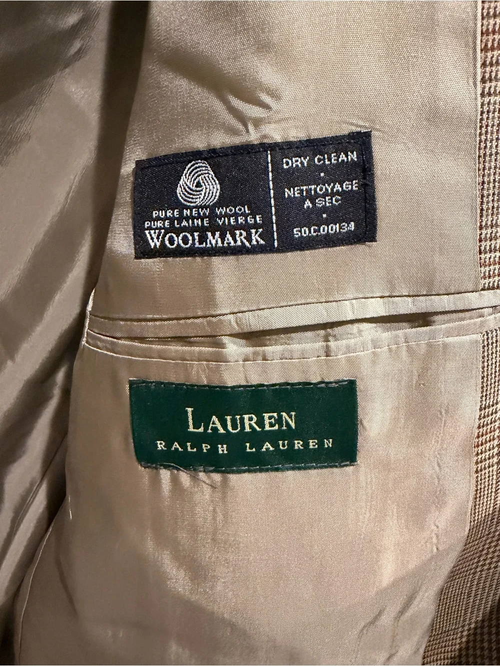 Lauren Ralph Lauren Pure Wool Plaid Sport Coat Made in Canada